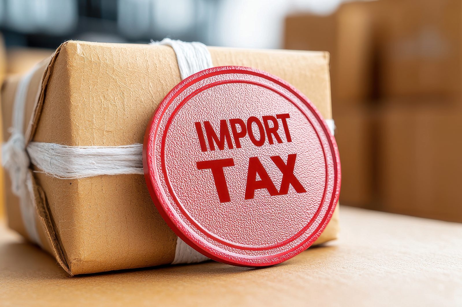 Parcel with an import tax marker